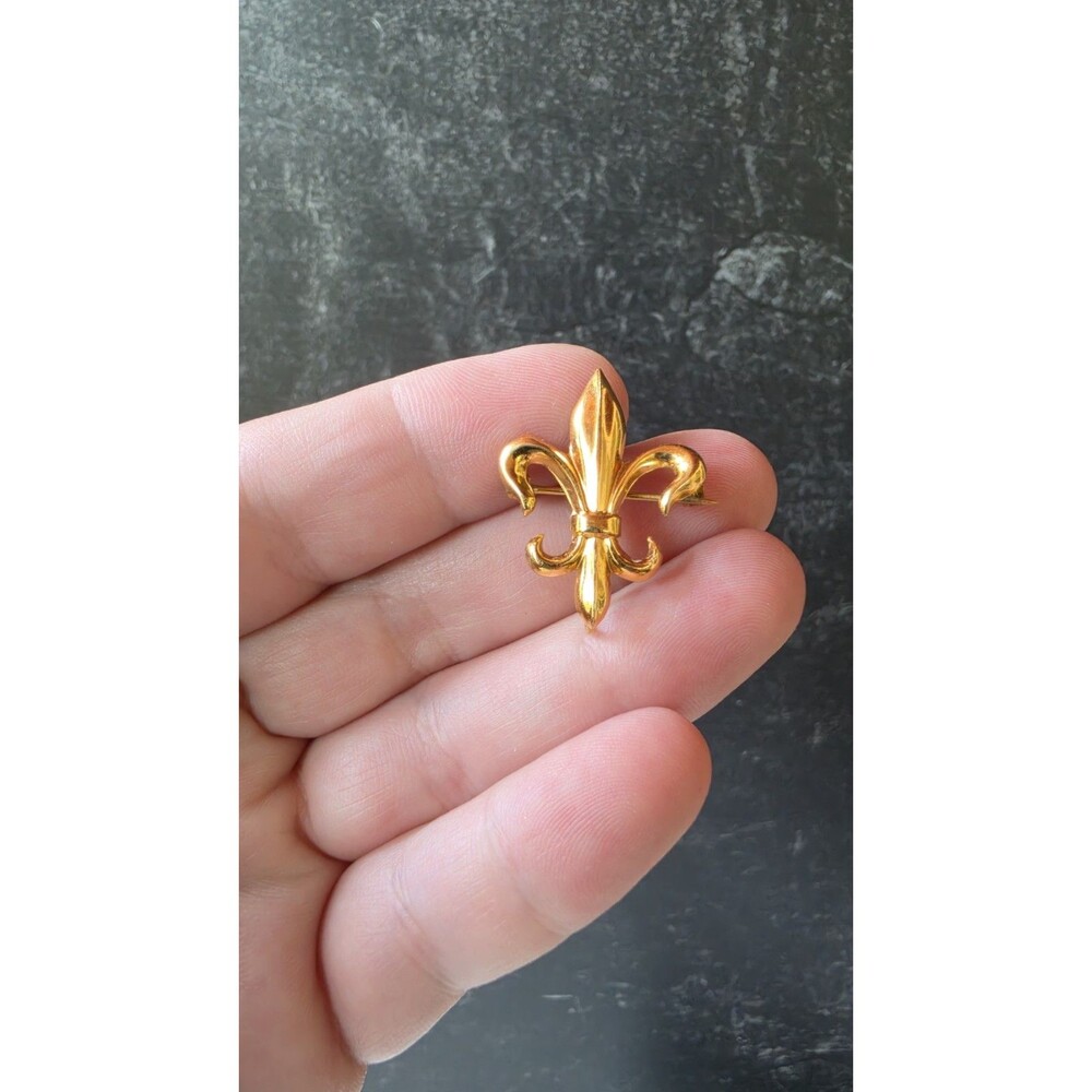 Fleur de lis 10K Gold Filled Brooch/Pendant Combo Vintage